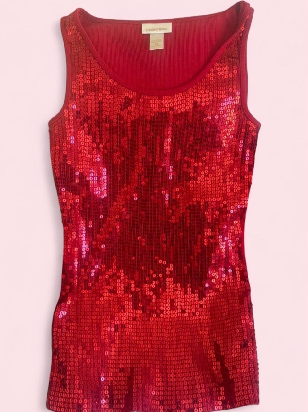 Y2k Limited Too Red Sequin Tank Top